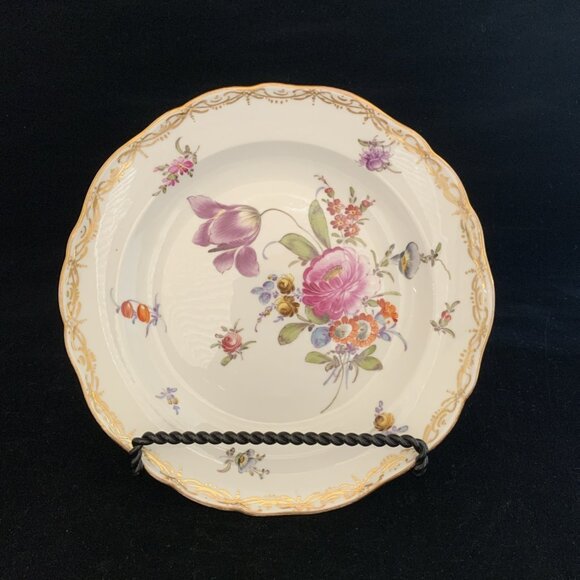 6 Antique Meissen Porcelain Plates 18th Century Hand Painted Floral Rococo 8.25" - Picture 13 of 14
